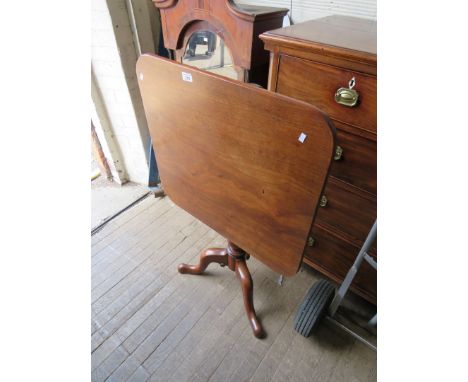 A 19th Century mahogany tripod table, on turned column