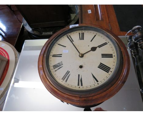 A late 19th Century circular wall clock, makers name indistinct 