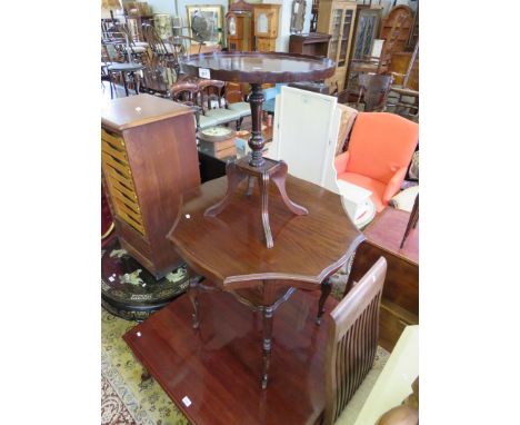 An Edwardian mahogany occasional table together with a reproduction oval topped coffee table.