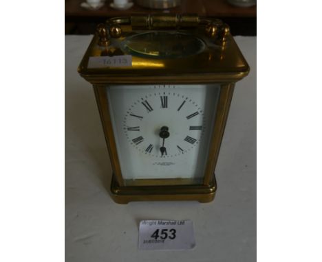 H W Bedford, Regent Street, London, brass cased carriage clock   CONDITION REPORT:  Missing minute handGlass intactMovement n