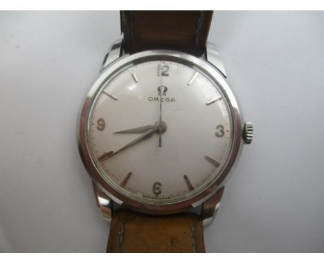 An Omega manual wind, stainless steel gents wristwatch circa 1960, the calibre 285 movement numbered 173227504, with original