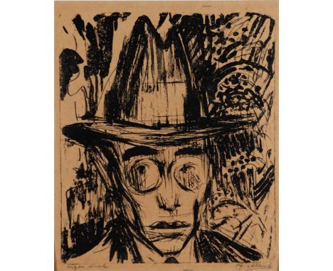 Jan Altink (Groningen 1885 - 1971), Portrait of Johan van Zweden, signed (bottom right), and annotated 'own print' (bottom le