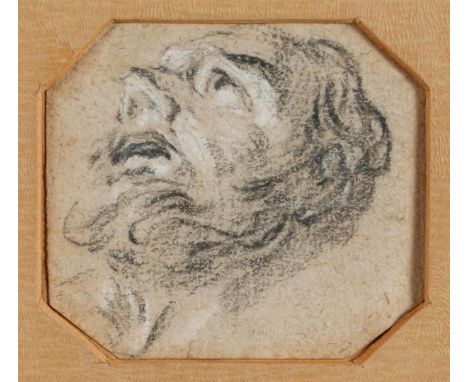 attributed to Leandro Bassano called Leandro da Ponte (Bassano del Grappa 1557 - 1622 Venice), Head of a saint, charcoal heig