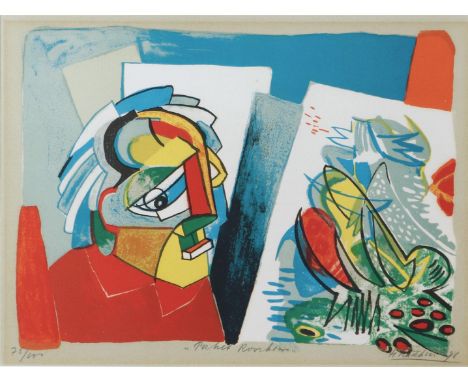 Herman Krikhaar (Almelo 1930 - 2010 Draguignan, Fr.), Portrait Rooskens, signed, annotated with title, and numbered 75/100 (i