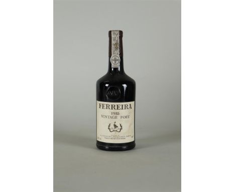A bottle of Ferreira Vintage Port, 1985.