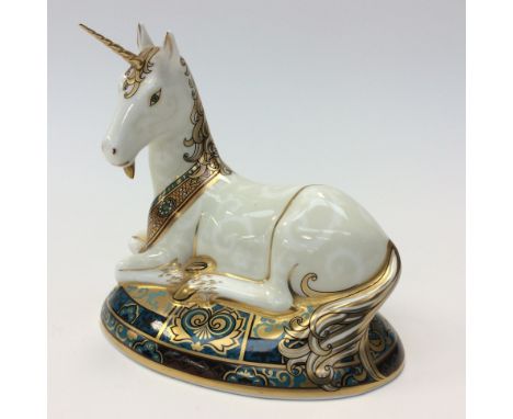 Royal Crown Derby, limited edition 289/2000, Unicorn gold stopper, first quality, no box or certificate