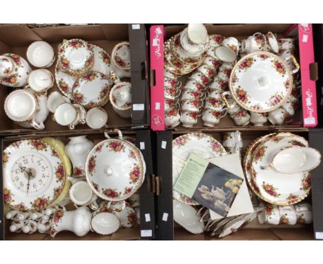 Royal Albert Old Country Roses, part dinner, tea, coffee service, including tea pots, coffee pots, comport, servers etc (six 