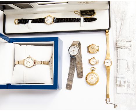 A collection of Ladies wrist watches including Rotary, Raymond Weil, Timex, etc 