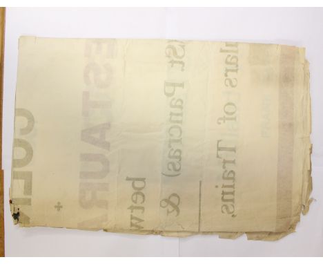 Original Edwardian Railway Information Posters / Midland Railway Interest: Large railway information poster, bold red &amp; b