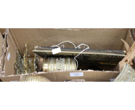 Art Deco brass writing set including blotting paper book, letter rack, blotter, ink stand, having Wrythern glass ink wells, s
