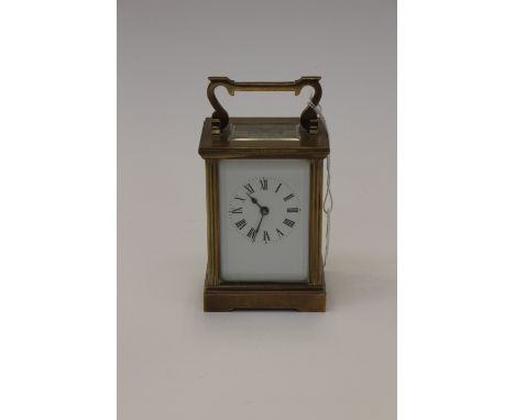 Edwardian brass carriage clock, Roman numerals