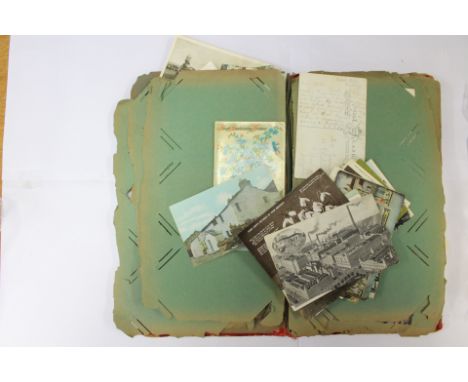 An album of vintage postcards circa 1910, some single back, approx 100 