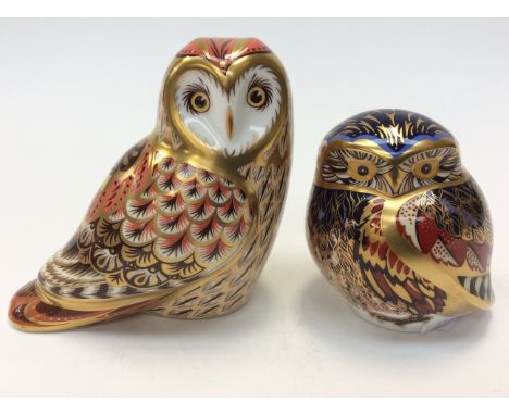 Royal Crown Derby Little Owl, limited edition 64/1000, first quality, Gold stopper, boxed with certificate. Along with Short 