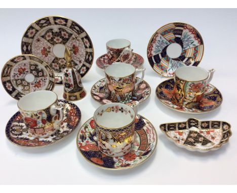 Royal Crown Derby 'The Curators Collection' of five coffee cans and six saucers, with Japan pattern 2451, shallow bowl, two t