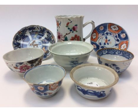 A group of Chinese tea bowls saucers, mug etc (8)