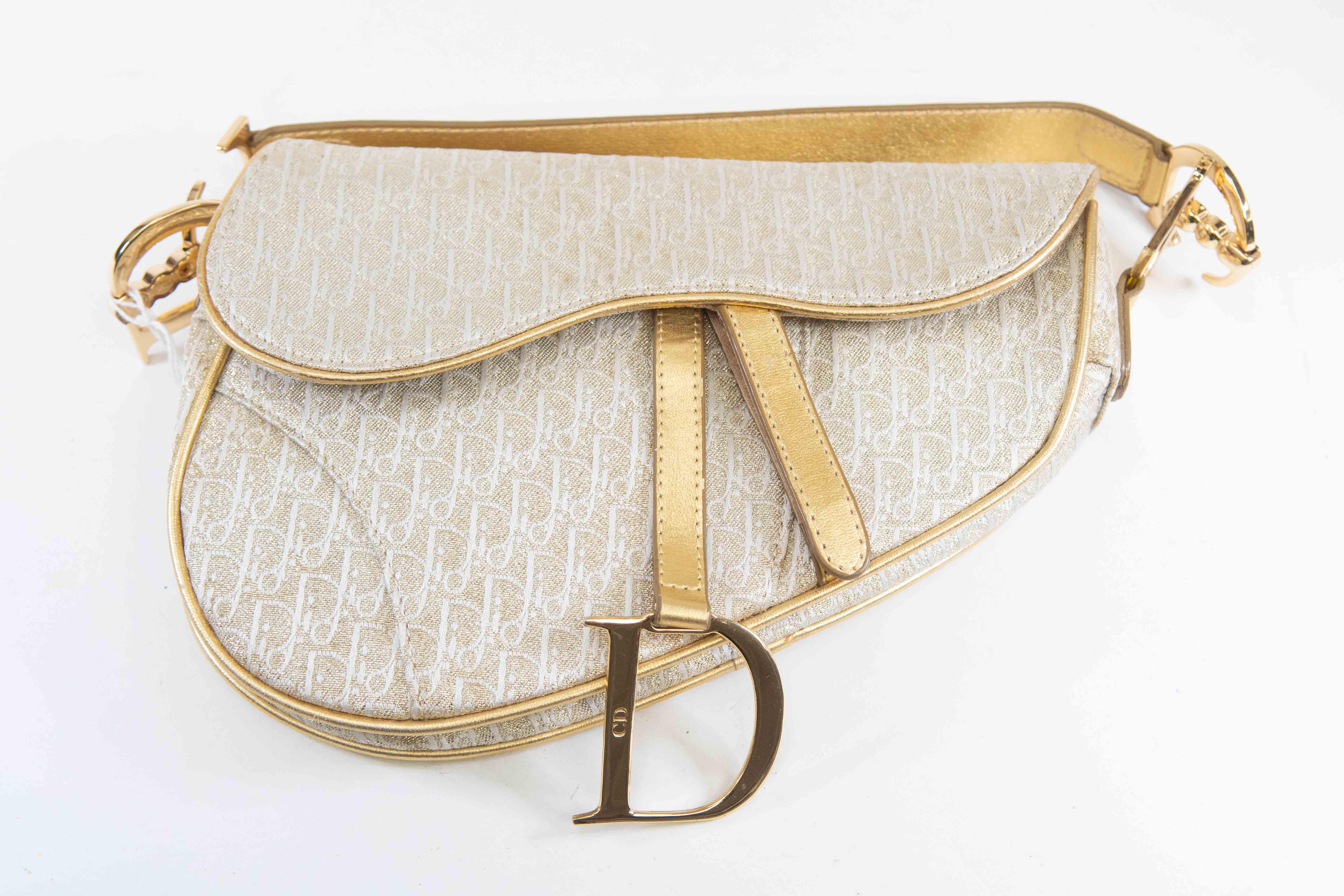 dior saddle bag gold