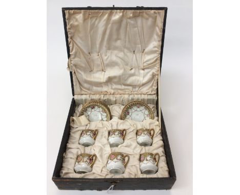 Cased Noritaki coffee set, 6 of each, cups, saucers