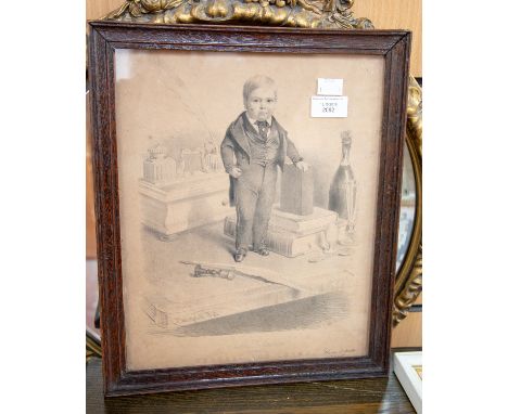 A lithograph on paper of Charles S. Stratton, General Tom Thumb, the print is signed by him as well as the artist, Baugmet an