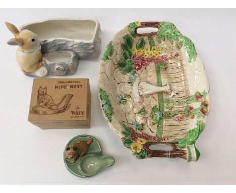 Wade Pipe Rest No.2, Sylvac Dish and Rabbit planter