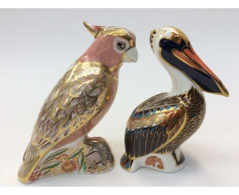 Royal Crown Derby Cockatoo, limited edition 87/2500, first quality, Gold stopper, boxed with certificate, also with Hadleigh 