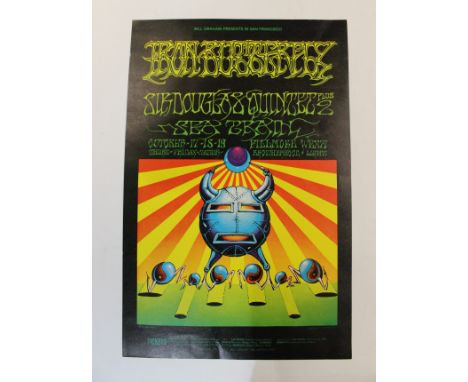 Iron Butterfly October 17th, 18th and 19th Fillmore West Rick Griffin poster/Lithograph 1968 Bill Graham, Tea Lautrec Lithogr