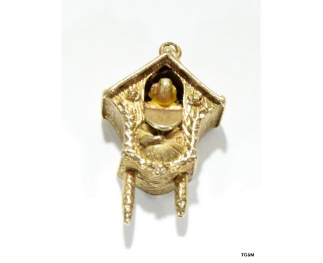 9ct gold clock charm