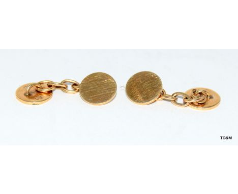 9ct gold mans solid cufflinks h/m