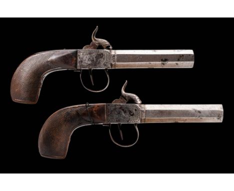 Ca. AD 1840s.A finely crafted pocket pistol, likely from the 1840s, featuring a smoothbore barrel and a percussion cap firing