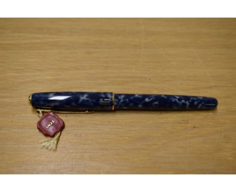 A Parker Sonnet converter fill fountain pen in Laque Indigo having Parker 18k 750 nib