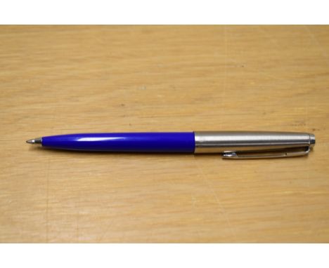 A Parker 45 ballpoint pen in blue