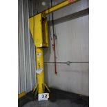 JIB CRANE 1/2 TON CAP, 1/2 TON AIR HOIST APPROX 12' ARM, 11' TALL