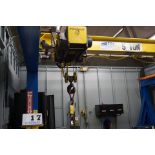 HSC COMPLETE SELF SUPPORTING BRIDGE CRANE SYSTEM, 5 TON ELECTRIC HOIST, APPROX 16' X 30' X 10' TALL