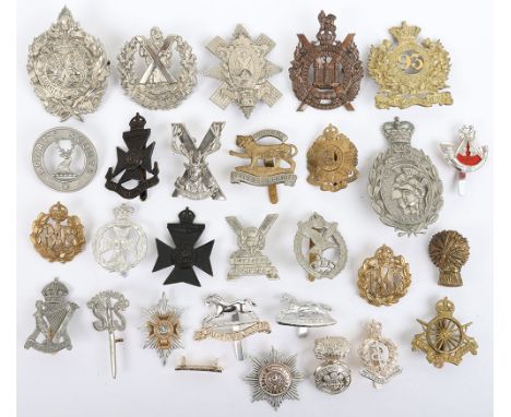 British Military Badges: Anodised  and mixed cap badges to include Cameron Highlanders, RFC , RAF , Kings Scottish Borderers,