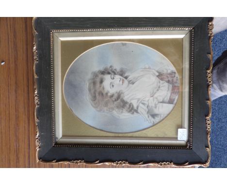 W/C portrait of a lady indis. signed and dated 1786 22 x 18cm