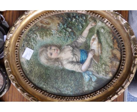 W/C portrait of Caroline E Leticia Clements b1781 22cms h