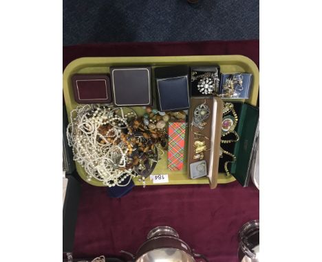 A large quantity of vintage costume jewellery.