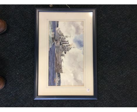 W/C by K GLEN of Beverley "County Class Cruiser" 21 x 40 cm