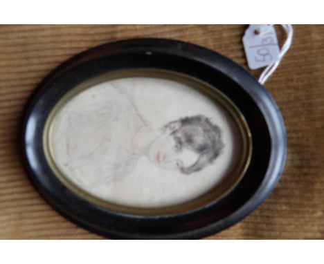 Portrait miniature sketch of a young lady 8.5cms