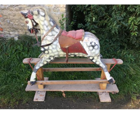 Vintage wooden rocking horse.