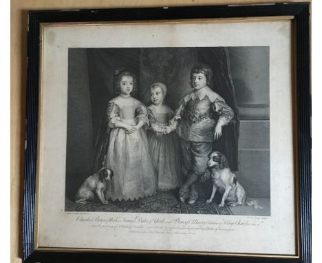 The children of Charles I after van Dyck by Strange 45x51cms