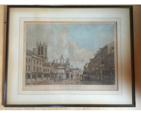 large 19thc print of Hull by Thomas Malton, published by R. Wilkinson 31x51cms.