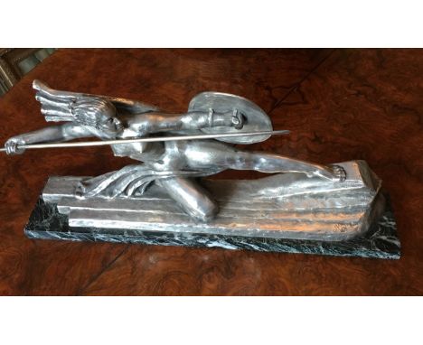 Art Deco figure by Marcel-Andre Bouraine "A Female Warrior"