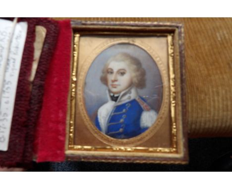 Portrait miniature Lieut. John Jervis Admiral St. Vincent KB c1760 signed Robertson 7cms