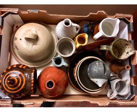 A collection of art pottery.