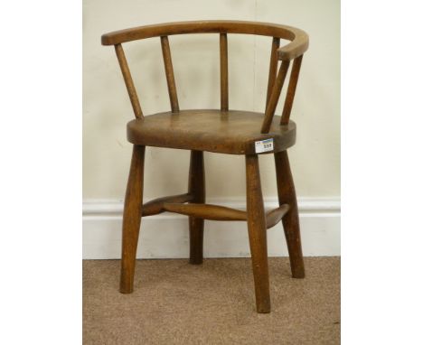 19th century country elm and beech child's stick back chair