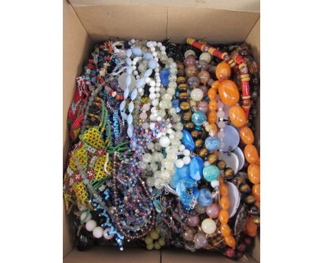 Vintage and later beads and necklaces in one box