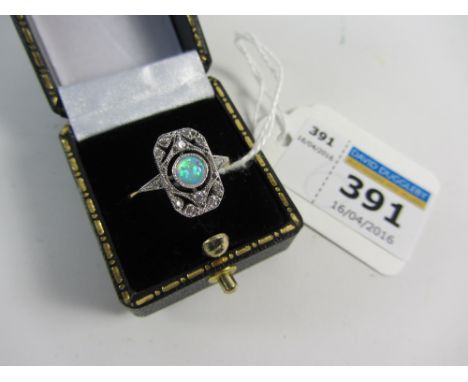 Opal dress ring stamped 925