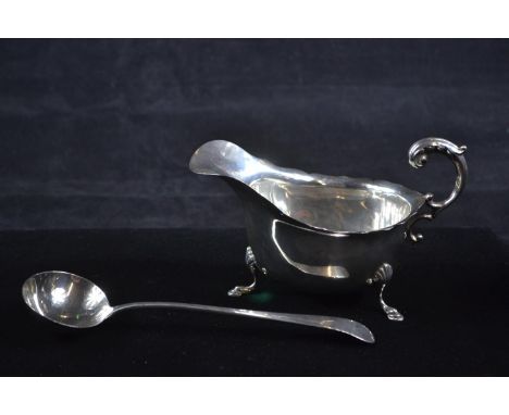 Georgian silver sauce ladle, maker's mark unclear, and a silver sauce boat, S Blanckensee & Son Ltd, Birmingham, gross weight