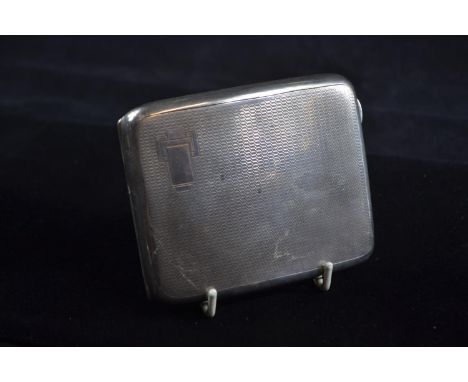 Silver engine-turned cigarette case, W H Haseler Ltd, Birmingham 1935, 10 x 8.5cm, gross weight 126 grams 