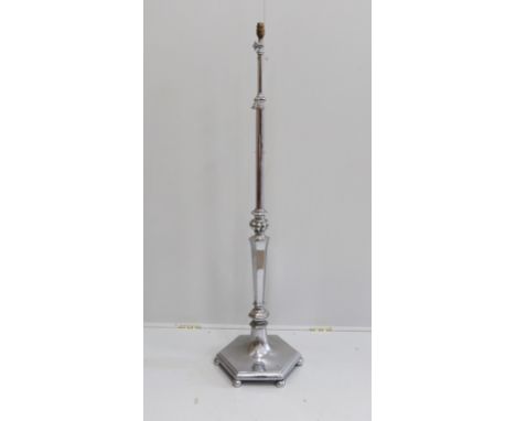 An early 20th century chrome plated telescopic standard lamp